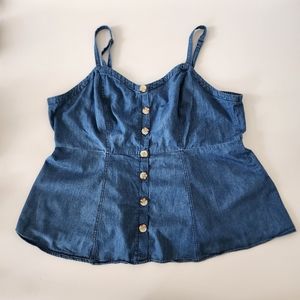 Torrid chambray tank top blouse Size 1